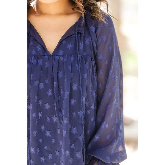 Navy Star Blouse - Picture 3 of 3